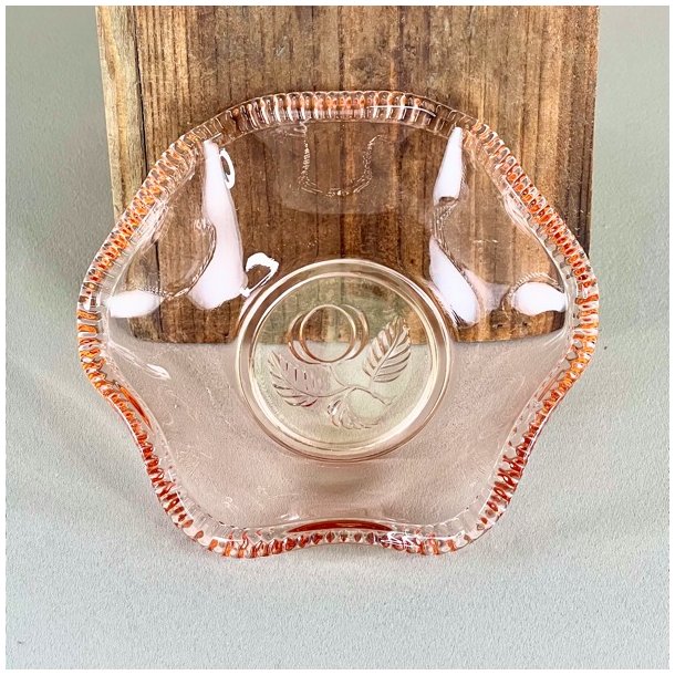 Glasskl - blondekant, lille, lyserd 