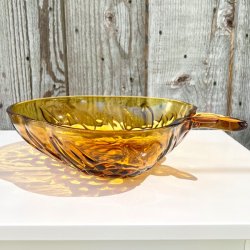 Stor glasskl - drue, ravfarvet 