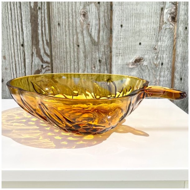 Stor glasskl - drue, ravfarvet 