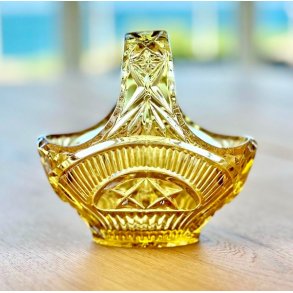 Glasskl med hank - gylden