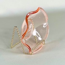 Glasskl - blondekant, lille, lyserd 