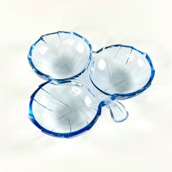 Glasskl treklver - azurblt glas 