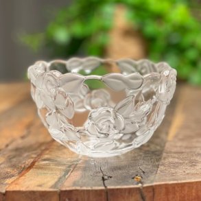 Glasskl med frostede roser 