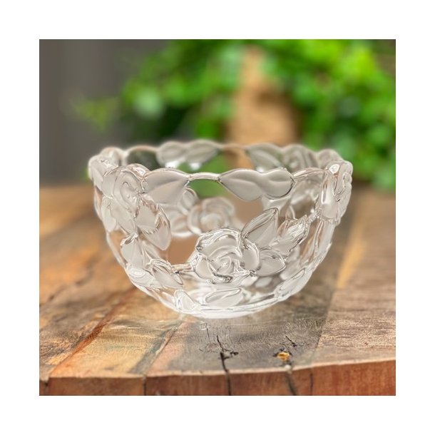 Glasskl med frostede roser 