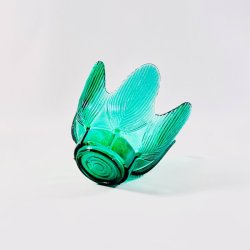 Fyrfadsstager trio (st a' 3 stk) - grn, fjer 