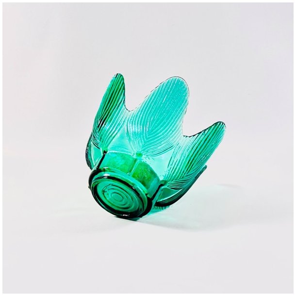 Fyrfadsstager trio (st a' 3 stk) - grn, fjer 