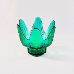 Fyrfadsstager trio (st a' 3 stk) - grn, fjer 