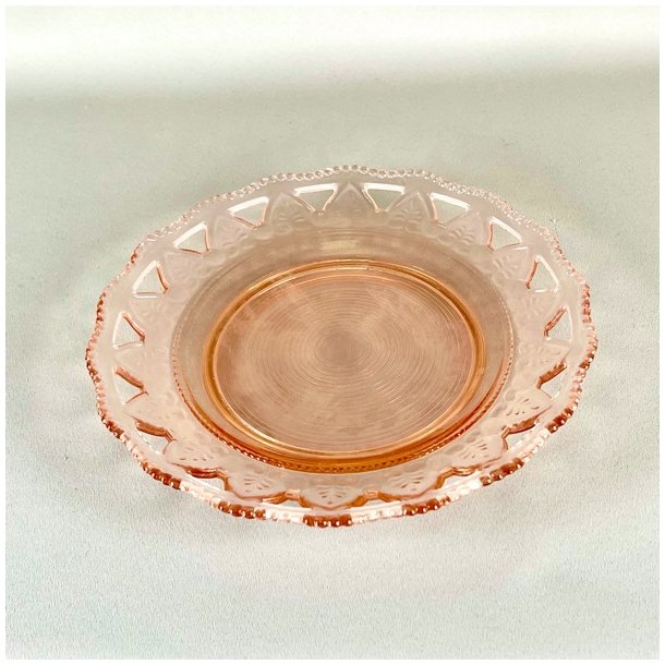 Tallerkener (6 stk) i lyserdt glas med blonde og hulmnster