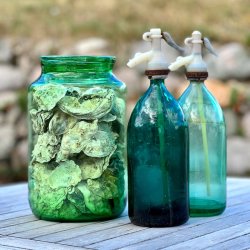 Glasvase i genbrugsglas - gr�n