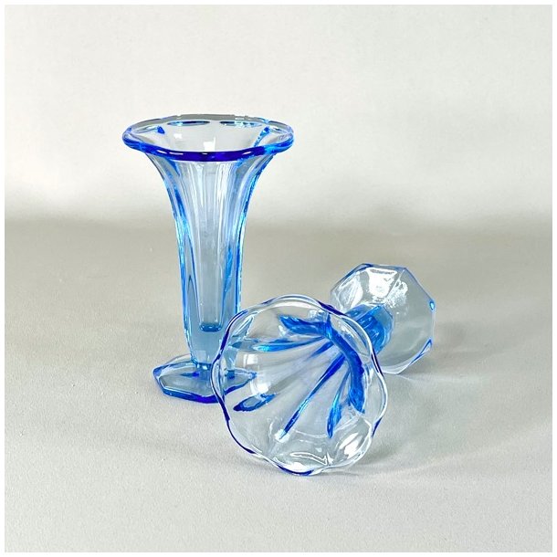 Vase - vintage glas, lysebl