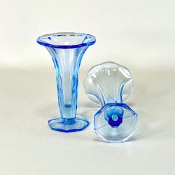 Vase - vintage glas, lysebl