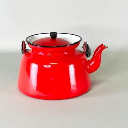 Emalje tepotte - rd fra Glud &amp; Marstrand