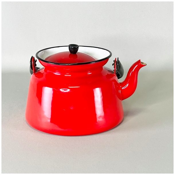 Emalje tepotte - rd fra Glud &amp; Marstrand