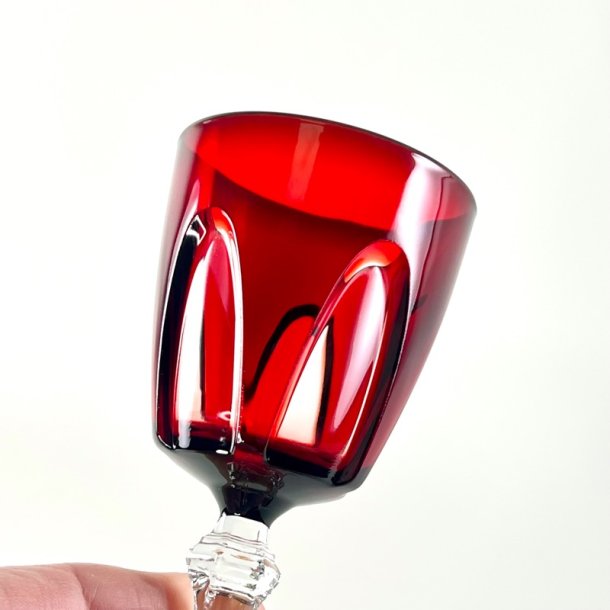 Franske vinglas, rubinr�d krystal H13 