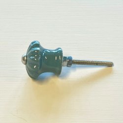 Mbelknop - porceln, gr m/riller