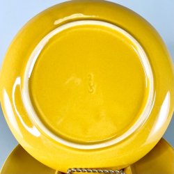 Fonduetallerken - opdelt, gul 