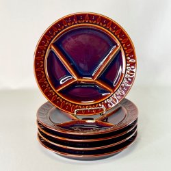 Fonduetallerkener (5 stk) - brun