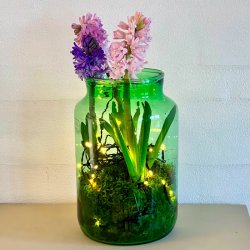 Glasvase i genbrugsglas - gr�n