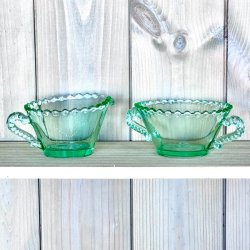 Sukker og flde st - grnt glas