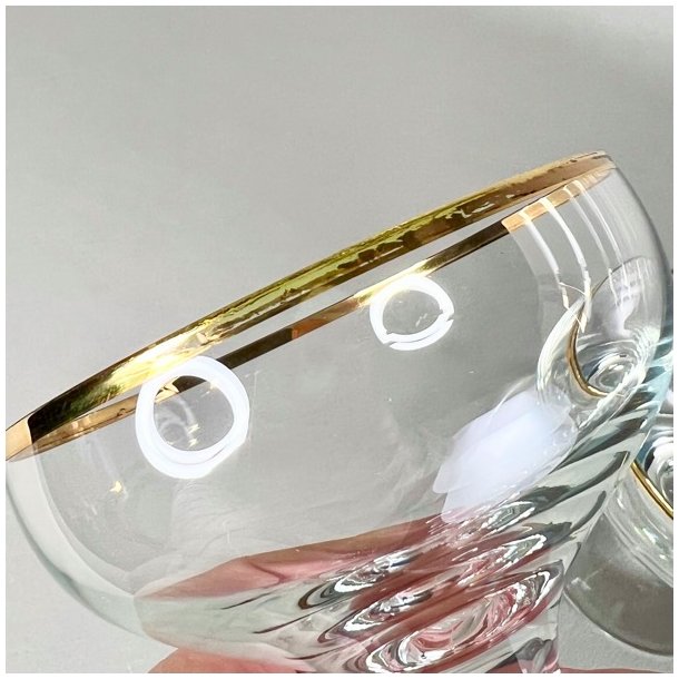 Champagneskle (6 stk) - patineret guldkant  