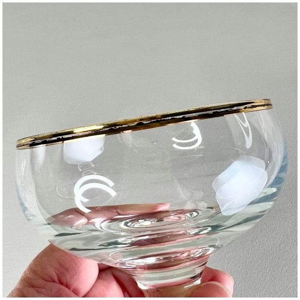 Champagneskle (6 stk) - patineret guldkant  