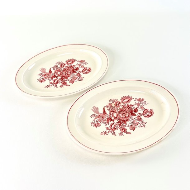 Serveringsfad, ovalt 19 x 25,5 cm - Gustavsberg Asiatic r�d