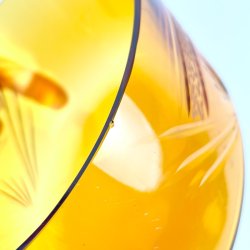 Vintage glasskl med trlg - gylden