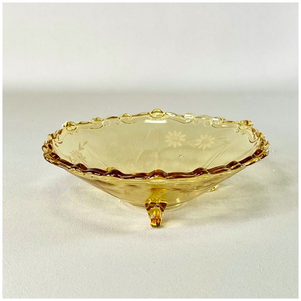 Glasskl - gylden m/blondekant og p fdder