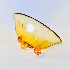 Glasskål på fødder - gylden 