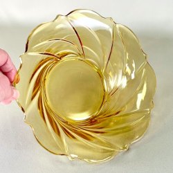 Glasskl - gylden med stribemnster