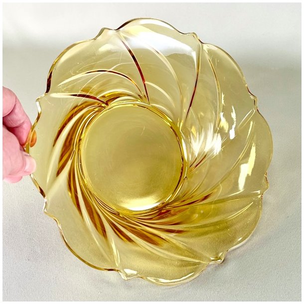 Glasskl - gylden med stribemnster