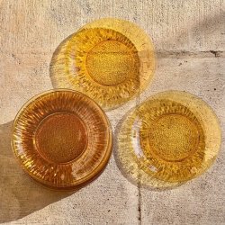 Asietter - gyldent glas, fransk vintage