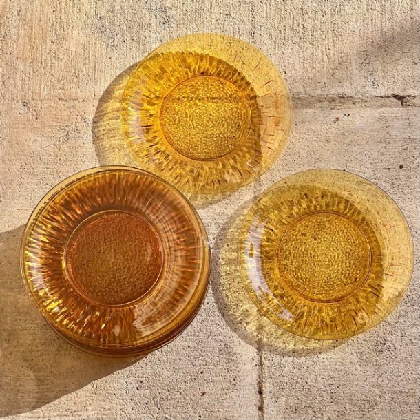 Asietter - gyldent glas, fransk vintage