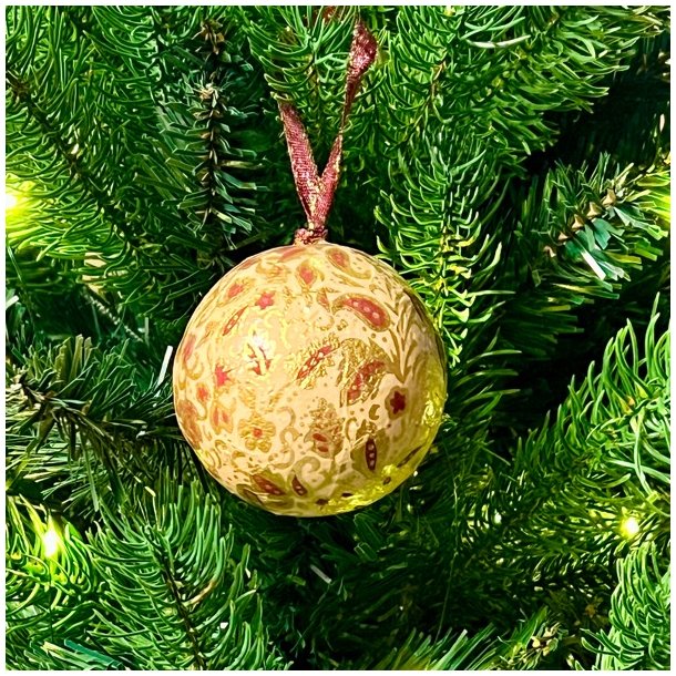 Julekugler - papmache (6 stk samlet) 