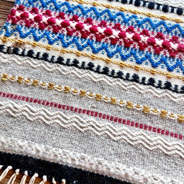 Hndvvet lber - multi farvet (ca. 30x70)