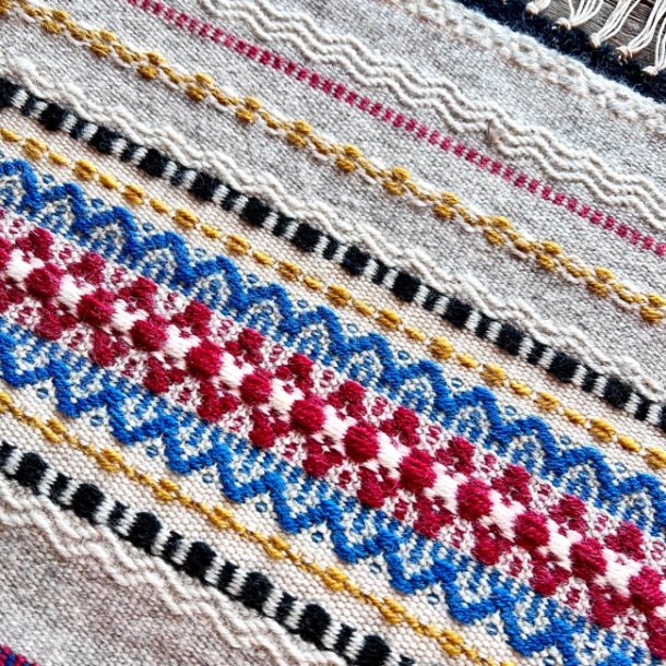 Hndvvet lber - multi farvet (ca. 30x70)