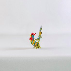 Glasfigur - hane i mange farver