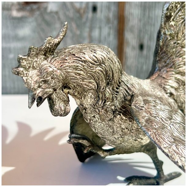 Hanefigur - vintage fransk par af hanekyllinger