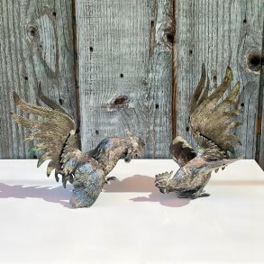 Hanefigur - vintage fransk par af hanekyllinger