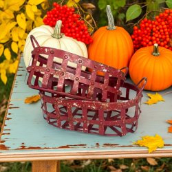 Harold metal kurv - oval, rd