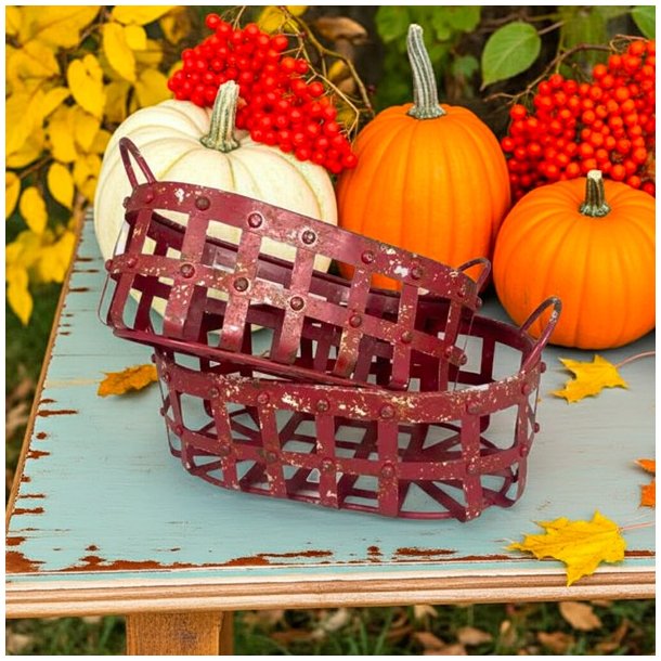 Harold metal kurv - oval, rd