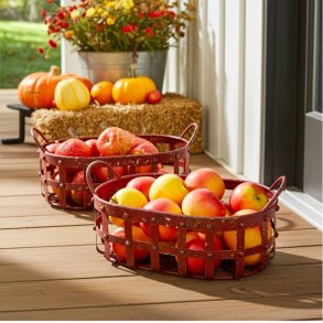 Harold metal kurv - oval, rd