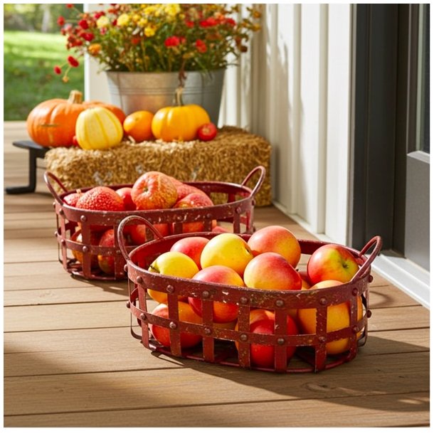 Harold metal kurv - oval, rd