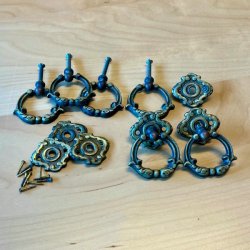 Mbelgreb - hngegreb m/lille plade (6 stk samlet)