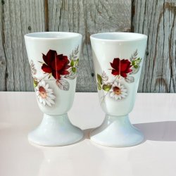 Mazagran - fransk kaffekop m/rose og margurit