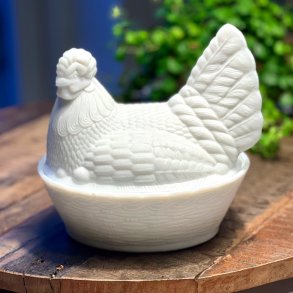 Hnekrukke - hvid opalineglas