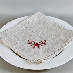 Stofservietter - franske m/rdt broderi