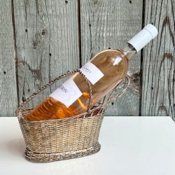 Vinflaskeholder i metal  - lille flaske