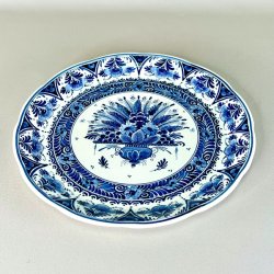Porcelnsfad - Hollandsk Delft platte, bl
