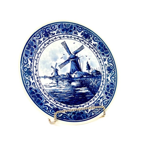 Porcel�nsfad - Hollandsk Delft platte, bl�